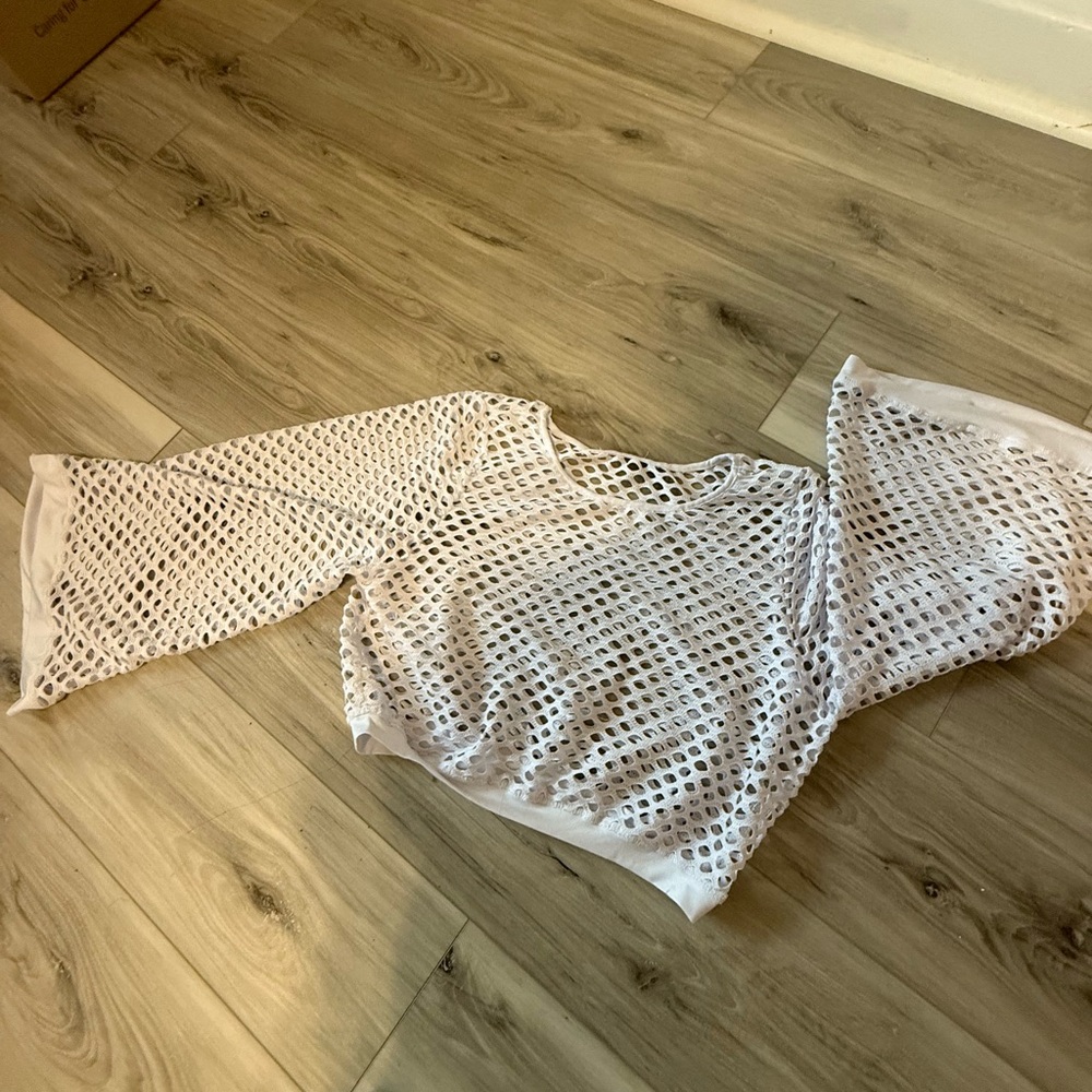 PrettyLittleThing White Crochet Crop Top